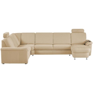 meinSofa Wohnlandschaft Mikrofaser Rita ¦ beige ¦ Maße (cm): B: 330 H: 91 T: 240