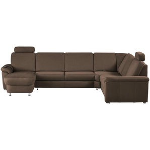 meinSofa Wohnlandschaft Mikrofaser Rita ¦ braun ¦ Maße (cm): B: 330 H: 91 T: 240