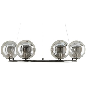 Meisterleuchten LED-Krone 6-flammig, schwarzchrom/Rauchglas ¦ schwarz ¦ Maße (cm): H: 150  Ø: 70