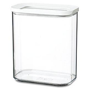 Mepal Vorratsdose Modula, Weiß, Transparent, Kunststoff, 1,5 L, rechteckig, 1.5 cm, BPA-frei, luftdichter Verschluss, stapelbar, Deckel mit