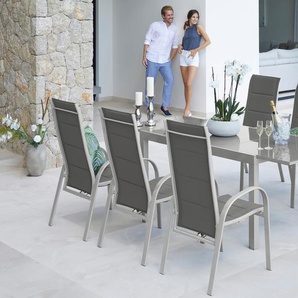 Garten-Essgruppe MERXX Amalfi Deluxe Sitzmöbel-Sets grau