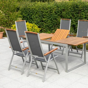 Garten-Essgruppe MERXX Siena Sitzmöbel-Sets braun (holzfarben, grau) Outdoor Möbel