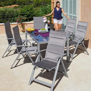 Garten-Essgruppe MERXX Taviano Sitzmöbel-Sets silberfarben (silber) Outdoor Möbel
