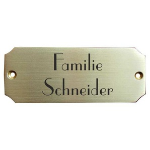 Messingschild Türschild mit Hohlkehle 105x42mm