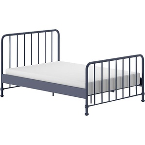 Metallbett VIPACK Bronxx Betten Gr. Liegefläche B/L: 140cm x 200cm Betthöhe: 40,3cm, kein Härtegrad, blau (blau matt + matt) aus Metall