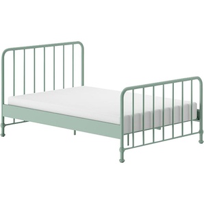 Metallbett VIPACK Bronxx Betten Gr. Liegefläche B/L: 140cm x 200cm Betthöhe: 40,3cm, kein Härtegrad, grün (grün matt + matt) aus Metall