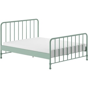 Metallbett VIPACK Bronxx Betten Gr. Liegefläche B/L: 160cm x 200cm Betthöhe: 40,3cm, kein Härtegrad, grün (grün matt + matt) aus Metall