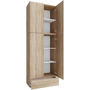 Mid.you Aktenschrank, Sonoma Eiche, Holzwerkstoff, 3 Fächer, 1 Schubladen, 70x200x39 cm, Arbeitszimmer, Aktenschränke