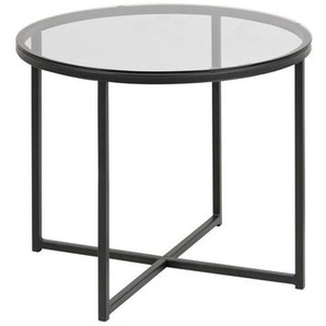 Mid.you Beistelltisch, Schwarz, Metall, Glas, rund, eckig, 55x45x55 cm, Wohnzimmer, Wohnzimmertische, Beistelltische, Beistelltische Metall