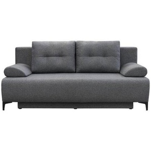 Mid.you Boxspringsofa, Dunkelgrau, Textil, 2-Sitzer, Füllung: Polyetherschaumkern, Silikon,Polyetherschaumkern, Silikon, 201x100x105 cm, Made in EU, Schlafen auf Sitzhöhe, Wohnzimmer, Sofas & Couches, Schlafsofas, Boxspringsofas