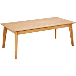 Mid.you Couchtisch, Eiche, Holz, Holzwerkstoff, Eiche, furniert, massiv, rechteckig, konisch, 120x45x60 cm, Wohnzimmer, Wohnzimmertische, Couchtische