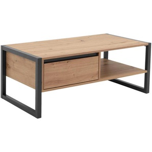 Mid.you Couchtisch, Eiche, Holzwerkstoff, 1 Schubladen, rechteckig, Kufe, 55x40x100 cm, Wohnzimmer, Wohnzimmertische, Couchtische