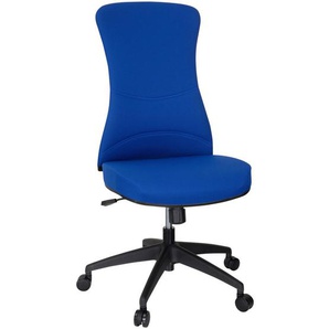 Mid.you Drehstuhl, Blau, Schwarz, Textil, Drehkreuz, 54x116x65 cm, Wippmechanik mit Härtegradeinstellung, ergonomische Rückenlehne, Arbeitszimmer, Bürostühle, Drehstühle