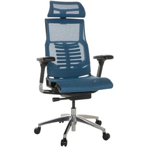 Mid.you Drehstuhl, Blau, Textil, Drehkreuz, 67x119-135x60 cm, Sitzfläche 360° drehbar, ergonomische Rückenlehne, Arbeitszimmer, Bürostühle, Drehstühle