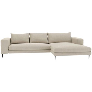 Mid.you Eckschlafsofa, Beige, Textil, 4-Sitzer, Füllung: Schaumstoff, Silikon, 295x170 cm, seitenverkehrt erhältlich, Schlafen auf Sitzhöhe, Hocker Rücken echt, Wohnzimmer, Sofas & Couches, Wohnlandschaften