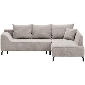 Mid.you Eckschlafsofa, Creme, Textil, 3-Sitzer, Füllung: Faserbällchen, Schaumstoffflocken,Faserbällchen, Schaumstoffflocken,Faserbällchen, Schaumstoffflocken, 273x167 cm, Made in EU, Oeko-Tex® Standard 100, Bettkasten erhältlich, seitenverkehrt Schlafen