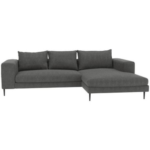 Mid.you Eckschlafsofa, Dunkelgrau, Textil, 4-Sitzer, Füllung: Schaumstoff, Silikon, 295x170 cm, Bettkasten erhältlich, seitenverkehrt Schlafen auf Sitzhöhe, Bettfunktion Hocker Rücken echt, Wohnzimmer, Sofas & Couches, Wohnlandschaften