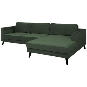 Mid.you Eckschlafsofa, Dunkelgrün, Textil, 4-Sitzer, 277x167 cm, seitenverkehrt erhältlich, Schlafen auf Sitzhöhe, Hocker Rücken echt, Armteil links, rechts, Wohnzimmer, Sofas & Couches, Wohnlandschaften