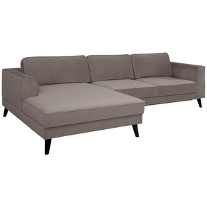 Mid.you Eckschlafsofa, Taupe, Textil, 4-Sitzer, 277x167 cm, seitenverkehrt erhältlich, Schlafen auf Sitzhöhe, Hocker Rücken echt, Armteil links, rechts, Wohnzimmer, Sofas & Couches, Wohnlandschaften