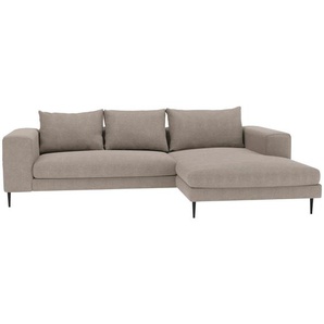 Mid.you Eckschlafsofa, Taupe, Textil, 4-Sitzer, Füllung: Schaumstoff, Silikon, 295x170 cm, seitenverkehrt erhältlich, Schlafen auf Sitzhöhe, Hocker Rücken echt, Wohnzimmer, Sofas & Couches, Wohnlandschaften