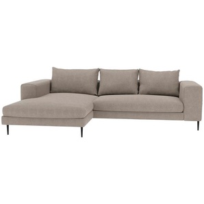 Mid.you Eckschlafsofa, Taupe, Textil, 4-Sitzer, Füllung: Schaumstoff, Silikon, 295x170 cm, seitenverkehrt erhältlich, Schlafen auf Sitzhöhe, Hocker Rücken echt, Wohnzimmer, Sofas & Couches, Wohnlandschaften