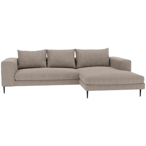 Mid.you Eckschlafsofa, Taupe, Textil, 4-Sitzer, Füllung: Schaumstoff, Silikon, 315x170 cm, Bettkasten erhältlich, Stoffauswahl, Schlafen auf Sitzhöhe, Bettfunktion Hocker Rücken echt, Wohnzimmer, Sofas & Couches, Wohnlandschaften