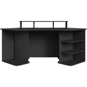 Mid.you Eckschreibtisch, Anthrazit, Holzwerkstoff, Freiform, 85x93.5x198.2 cm, FSC Mix, Stauraum, Regal, Arbeitszimmer, Schreibtische, Eckschreibtische