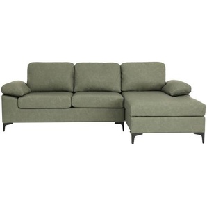 Mid.you Ecksofa, Grün, Textil, 3-Sitzer, Füllung: Schaumstoff, Ottomane rechts, L-Form, 262x135 cm, Wohnzimmer, Sofas & Couches, Wohnlandschaften, Ecksofas