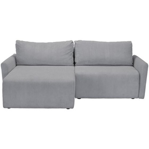 Mid.you Ecksofa, Hellgrau, Textil, 2-Sitzer, Füllung: Komfortschaum, Silikon, seitenverkehrt montierbar, L-Form, 228x146 cm, Made in EU, Liegefunktion, Rücken echt, Wohnzimmer, Sofas & Couches, Wohnlandschaften