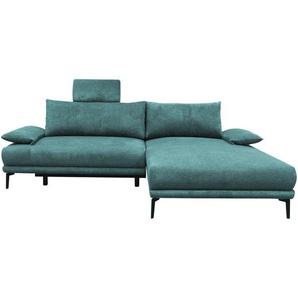 Mid.you Ecksofa, Mintgrün, Textil, Ottomane rechts, L-Form, 260x192 cm, Made in EU, Liegefunktion, Wohnzimmer, Sofas & Couches, Wohnlandschaften