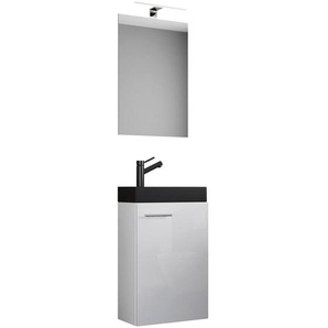 Mid.you Gästebad Slito BL, Weiß, Kunststoff, 3-teilig, 0 Schubladen, 41 cm, hängend, Badezimmer, Gäste-WC