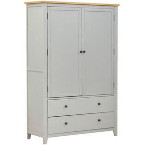 Mid.you Garderobenschrank, Grau, Natur, Holzwerkstoff, Eiche, Kiefer, furniert, massiv, 3 Fächer, 2 Schubladen, 120x180x45 cm, Garderobe, Garderobenschränke