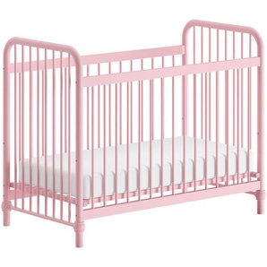 Mid.you Gitterbett, Pink, Metall, 60x120 cm, höhenverstellbar, Sprossen mit Normabstand, Aufbauanleitung im Karton, Lattenrost inklusive, Babymöbel, Babybetten, Gitterbetten