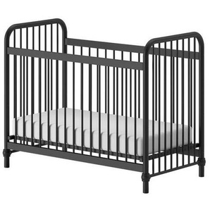 Mid.you Gitterbett, Schwarz, Metall, 60x120 cm, Schlupfsprossen, höhenverstellbar, Sprossen mit Normabstand, Aufbauanleitung im Karton, Lattenrost inklusive, Babymöbel, Babybetten, Gitterbett