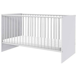 Mid.you Gitterbett, Weiß, Holzwerkstoff, 70x140 cm, BQ - Bündnis für Qualität, Made in Germany, DIN EN ISO 9001, zum Juniorbett umbaubar, Babymöbel, Babybetten, Gitterbetten