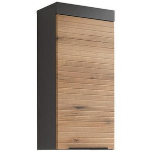 Mid.you Hängeschrank, Graphit, Eiche, Holzwerkstoff, 2 Fächer, 36x77x23 cm, hängend, Badezimmer, Badezimmerschränke, Hängeschränke