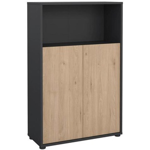 Mid.you Highboard, Grau, Eiche, Holzwerkstoff, 2 Fächer, 34.3x123.6x79.6 cm, FSC Mix, Made in Denmark, Beimöbel erhältlich, Kleinmöbel