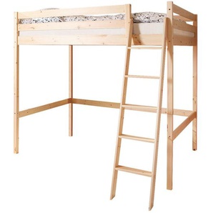 Mid.you Hochbett Ticaa 891341 Matthias 140, Kiefer, Holz, Kiefer, massiv, links montierbar, rechts montierbar, 140x200 cm, für Rollrost geeignet, Kinder- & Jugendzimmer, Kindermöbel, Kinderbetten, Hochbetten