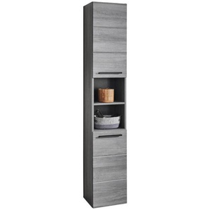 Mid.you Hochschrank, Silber, Kunststoff, 3 Fächer, 34x190x30 cm, stehend, Badezimmer, Badmöbelsets & -serien, Badmöbel-Serien