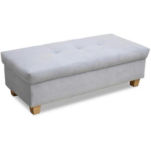 Mid.you Hocker, Pastellblau, Textil, Eiche, Uni, rechteckig, 140x42x80 cm, Made in Europe, FSC Mix, Wohnzimmer, Hocker, Sitzhocker