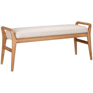 Mid.you Hockerbank, Natur, Beige, Holz, Textil, Kautschukholz, massiv, 1-Sitzer, 119x51x39 cm, Esszimmer, Bänke, Sitzbänke