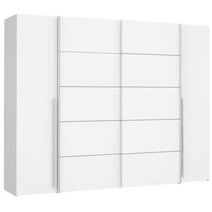 Mid.you Kleiderschrank Forte Narago, Weiß, Holzwerkstoff, 10 Fächer, 270x210x61 cm, Schlafzimmer, Kleiderschränke, 4- türige Kleiderschränke