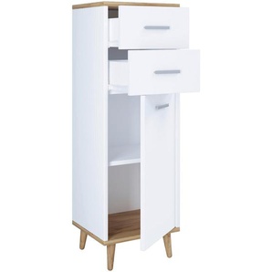 Mid.you Kommode, Weiß, Eiche, Metall, 1 Fächer, 2 Schubladen, 32x97x28 cm, stehend, in verschiedenen Holzdekoren erhältlich, Wohnzimmer, Kommoden & Sideboards, Kommoden