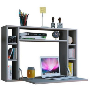 Mid.you Laptoptisch, Grau, Holzwerkstoff, rechteckig, 20x60x90 cm, klappbar, Regal, Wandmontage, Arbeitszimmer, Schreibtische, Computertische