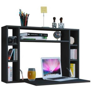 Mid.you Laptoptisch, Schwarz, Holzwerkstoff, rechteckig, 20x60x90 cm, klappbar, Regal, Wandmontage, Arbeitszimmer, Schreibtische, Computertische