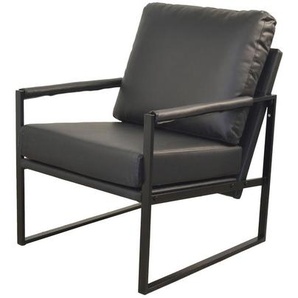 Mid.you Loungesessel, Schwarz, Metall, Kunststoff, Füllung: Schaumstoff, Flachrohr, 65x90x81 cm, abwischbar, Loungemöbel, Lounge-Sessel