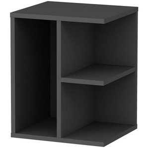 Mid.you Nachtschrank, Anthrazit, Walnuss, Holzwerkstoff, 40x50x39.6 cm, Schlafzimmer, Nachttische