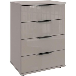 Mid.you Nachtschrank, Beige, Greige, Metall, 4 Schubladen, 52x74x38 cm, BQ - Bündnis für Qualität, Made in Germany, DIN EN ISO 9001, Schlafzimmer, Nachttische