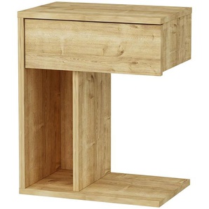 Mid.you Nachtschrank, Eiche, Holzwerkstoff, 44.4x55x29.4 cm, Schlafzimmer, Nachttische