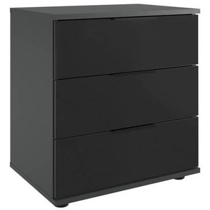 Mid.you Nachtschrank, Graphit, Schwarz, Metall, 3 Schubladen, 52x58x38 cm, BQ - Bündnis für Qualität, Made in Germany, DIN EN ISO 9001, Typenauswahl, Schlafzimmer, Nachttische